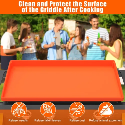 Miniatura 2 de Cubierta de parrilla de silicona para Blackstone - 36 pulgadas de cobertura verdadera y completa, resistente de grado alimenticio, tapete protector
