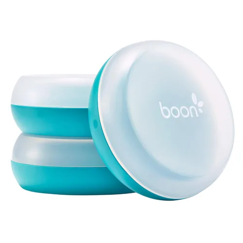 Miniatura 4 de Boon NURSH - Biberones de silicona reutilizables y bollos de almacenamiento NURSH (paquete de 3), azul y blanco, 3 unidades (paquete de 1) y pezón