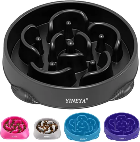 Miniatura 10 de YINEYA Cuencos de Alimentación Lenta para Perros, Suministros para Mascotas Que Ralentizan la Alimentación, Cuencos para Comida de Mascotas, H - azul