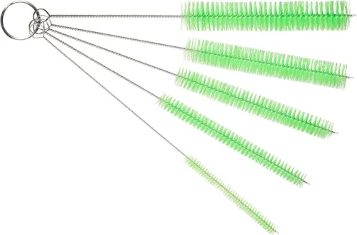 Miniatura 14 de Juego de cepillos de limpieza de tubos de 10 pulgadas, paquete de 10 cepillos de paja de nailon extralargos con asas flexibles para botellas, Negro