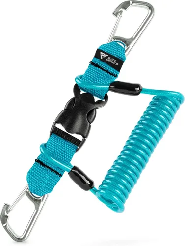 Rogue Endeavor® Bobina rápida para buceo y pesca, clips de acero inoxidable de 3.25 pulgadas, hebilla de liberación rápida, cordón de núcleo de