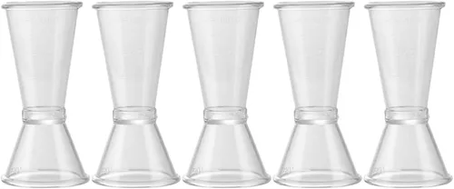iplusmile Cóctel doble jigger 5 piezas de estilo japonés medición de la taza de la taza herramienta plástico transparente tiro para barman jiggers