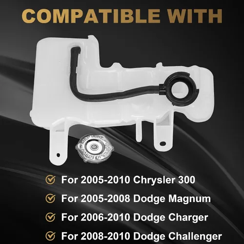 Miniatura 2 de Depósito de refrigerante Partsflow con tapa y tubo para Chrysler 300 2005-2010 para Dodge Challenger 2008 2009 2010 para Dodge Charger 2006 2007