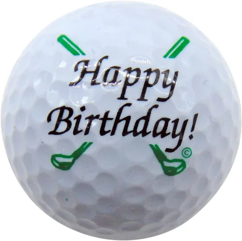 Westmon Works Pelota de golf de feliz cumpleaños, regalo de golfista novedoso para papá o fanático del golf, una unidad de tamaño estándar