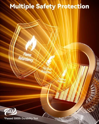 Miniatura 2 de Calentador Eléctrico de Espacio QQT, Calentadores de Espacio Portátiles de Alta Eficiencia Energética para Uso en Interiores, Ventilador Calentador