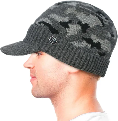 Miniatura 4 de Dahlia Gorro para hombre con visera - lana, sombrero de invierno con borde, forro polar