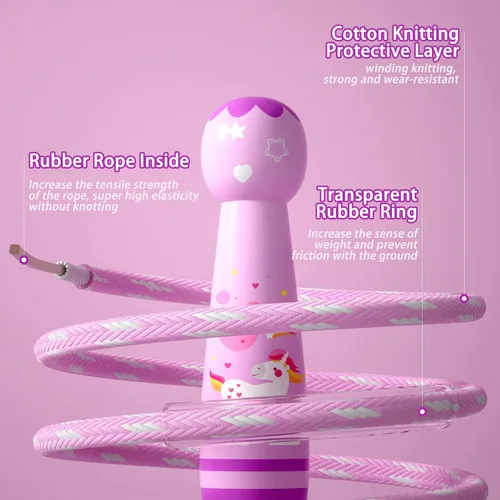 Miniatura 4 de Cuerda de saltar para niños, cuerda de saltar trenzada de algodón ajustable con mango de madera para niños pequeños, fitness, entrenamiento