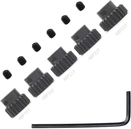 Miniatura 4 de Juego de engranajes de piñón de actualización de acero endurecido 48P: 19T 20T 21T 22T 23T ajuste 0.125 in (1/8 pulgadas) eje de motor RC