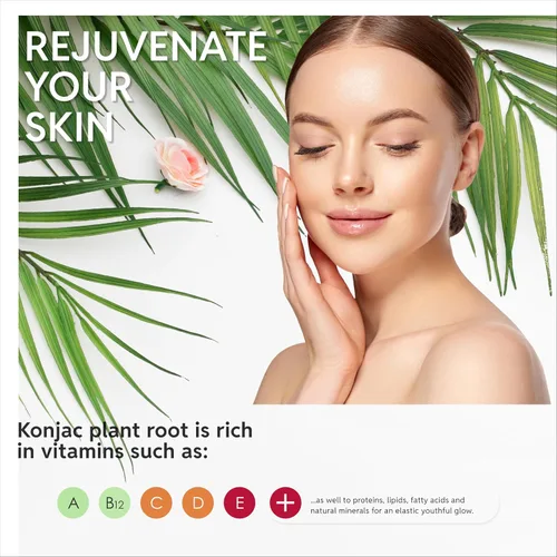 Miniatura 5 de Cuerpo de esponja Konjac (paquete de 2) Fibra vegana suave a base de plantas sin microplásticos Sostenible 100% natural + no tóxica