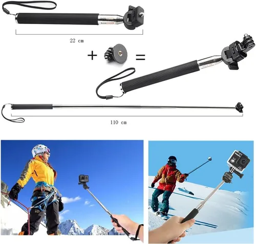 Miniatura 7 de Accesorios de cámara de acción 20 en 1 para GoPro Hero 13 12 11 10 9 8 Max 7 6 5 4 Negro GoPro 2018 Sesión Fusión Plata Blanco Insta360 DJI SJCAM