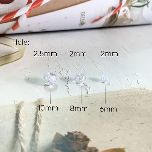 Miniatura 3 de 1000 cuentas redondas acrílicas de burbujas de 0.236 pulgadas AB coloridas de plástico sueltas espaciadoras para manualidades, collares, pulseras