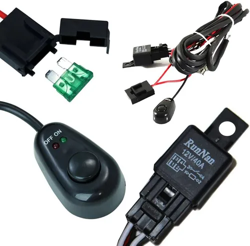 Miniatura 4 de iJDMTOY Kit de cables de arnés de relé de ajuste universal con interruptor de encendido/apagado de luz LED compatible con luz de conducción