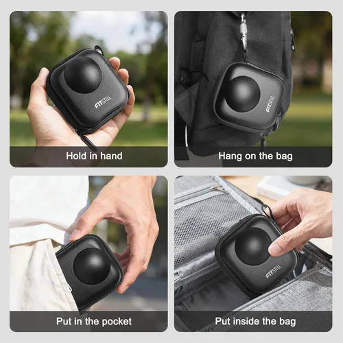 Miniatura 6 de FiTSTILL Mini estuche de almacenamiento de PU para Go Pro Max 2019/Go Pro Max 2025, funda protectora de viaje rígida Kit de accesorios