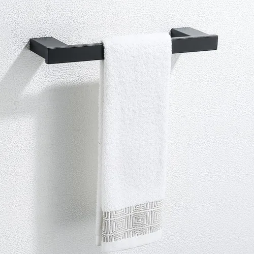 RANDOM Toallero de mano moderno de 12 pulgadas negro mate montado en la pared SUS304 de acero inoxidable para cocina, accesorios de baño