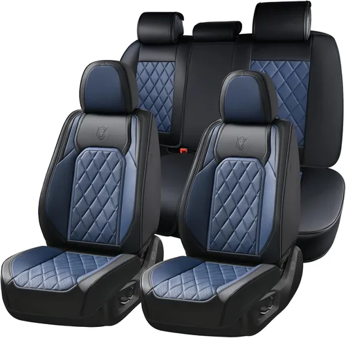 Miniatura 39 de Coverado Juego completo de fundas de asiento de automóvil, fundas de asiento negras para asientos delanteros y traseros de automóvil, protector