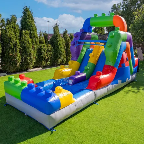 Miniatura 2 de HeroKiddo Tobogán acuático inflable de 12 pies con piscina, 22 pies de largo, vinilo de PVC 100% de grado comercial, diversión reforzada en húmedo
