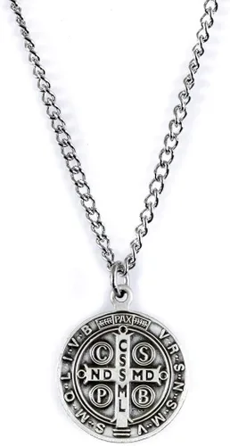Miniatura 2 de Colgante de plata de ley patrona católica de San Dime tamaño de 34 pulgadas
