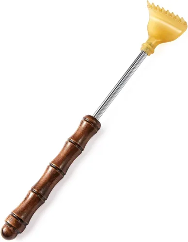 Miniatura 7 de Rascador de espalda extensible portátil, rascador de espalda de bambú para hombres y mujeres, cabeza telescópica autoterapéutica, fácil de alcanzar
