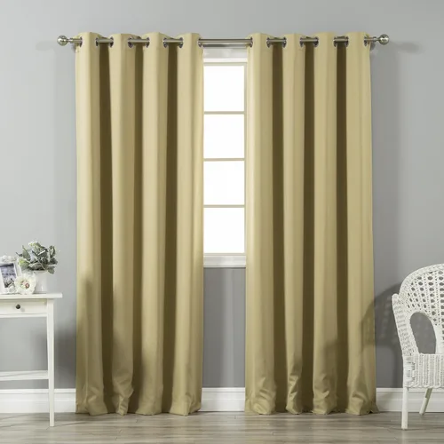 Miniatura 40 de Best Home Fashion Cortinas opacas con aislamiento térmico, ojales de acero inoxidable y níquel, color rosa bebé, 52 pulgadas de ancho x 63 pulgadas