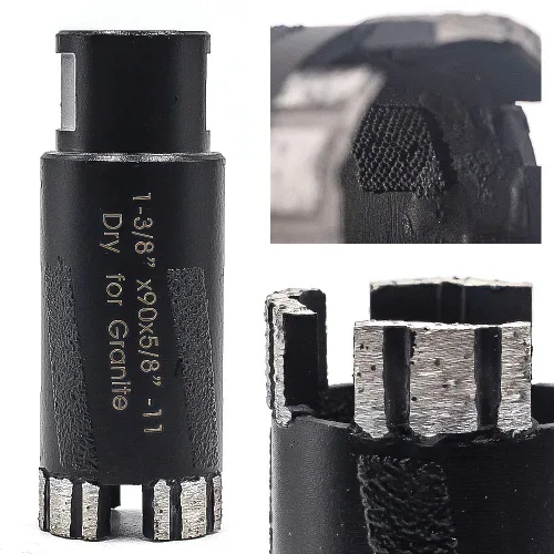 Miniatura 4 de 1-3/8 '' Broca de núcleo de diamante seco 5/8'-11 Rosca para granito 1.378 in Albañilería Coring