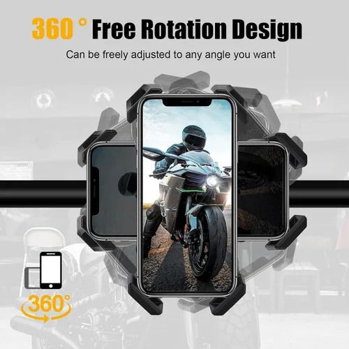 Miniatura 7 de Soporte de teléfono para motocicleta, soporte universal para manillar de motocicleta, abrazadera de teléfono celular para iPhone/Galaxy de 4.72 a
