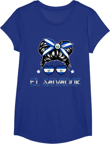 Miniatura 21 de Camiseta de El Salvador para Niñas Bandera Patrimonio Hispano Salvadoreño