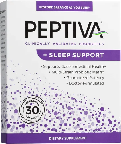 Peptiva 26 Mil Millones de UFC Probiótico y Apoyo para el Sueño - Probiótico Multi-Cepas Clínicamente Validado - Lactobacillus y Bifidobacterium,