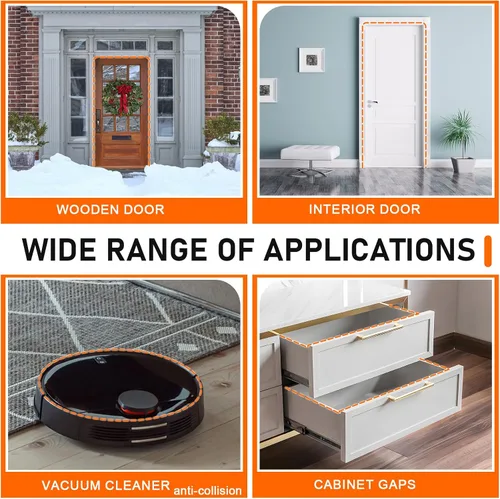 Miniatura 7 de Tira de sellado de goma para puerta, tira autoadhesiva de burlete para puerta, burlete en forma de D insonorizado e impermeable para marco de puerta