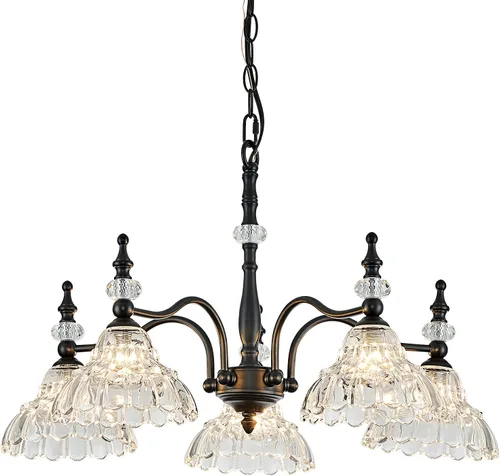 Miniatura 11 de HDDFL Candelabro de 3 luces, lámpara moderna colgante para comedor, entrada, sala de estar, dormitorio, cocina, marrón y latón