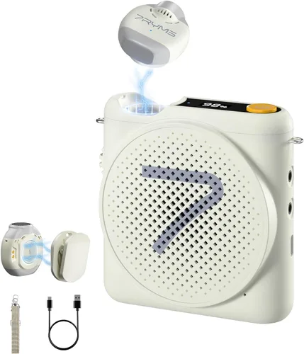 Miniatura 11 de 7RYMS WA2 Amplificador de voz inalámbrico para profesor con micrófono de solapa magnético, altavoz de micrófono portátil, cancelación de ruido