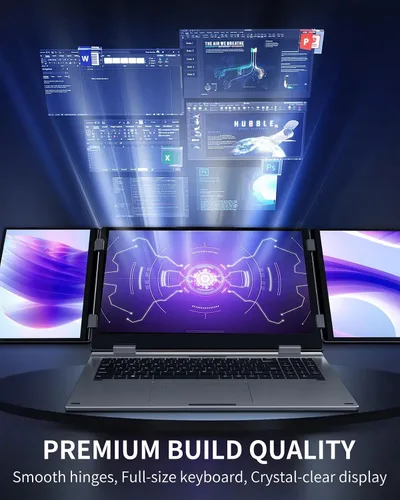 Miniatura 9 de KOOFORWAY Portátil de triple pantalla, principal de 16 pulgadas + monitores duales de 10.5 pulgadas, Core i7-12700H, 32 GB de RAM, SSD de 2 TB, Win