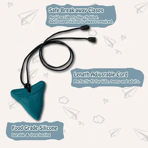 Miniatura 3 de Collares masticables para niños sensoriales, 6 unidades, collares masticables juguetes sensoriales para niños y niñas con autismo, TDAH, ansiedad