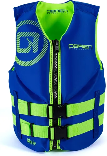 O'Brien Chaleco salvavidas de neopreno Jr aprobado por USCG, 77-125 libras para lago, río, PWC, wakeboard Azul