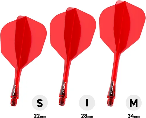 Miniatura 5 de Winmau Darts Fusion Sistema Integrado de Vuelo y Eje - Forma y Diseño No.6 - Disponible en Corto, Intermedio y Mediano - Negro, Amarillo y Rojo