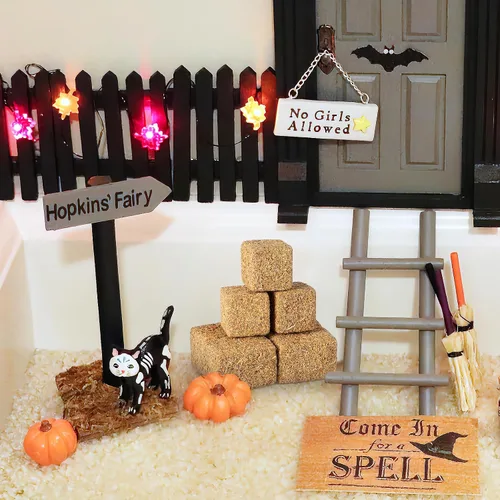 Miniatura 5 de Modelo de pajar en miniatura, 12 unidades, mini balas de heno para casa de muñecas, decoración de mesa de cosecha de otoño, pequeñas balas de heno