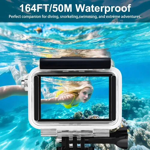Miniatura 4 de SUNDO Funda protectora compatible con cámara DJI Action 5 Pro/Action 4/Action 3, 164.0 ft/164 pies, cubierta impermeable para buceo profundo, buceo