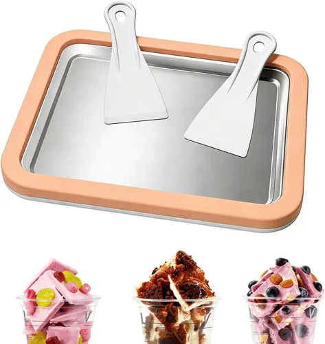 Miniatura 8 de Máquina de helados instantáneos, máquina de helados enrollados con 2 espátulas, yogur helado casero para actividades divertidas de padres e hijos