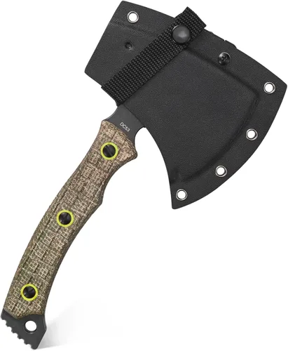 Miniatura 7 de C1393 Hacha de camping, hacha de supervivencia, DC53 hoja de acero con mango de Micarta, hacha multiherramienta con llaves hexagonales con fundas