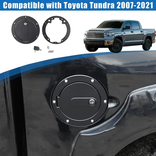 Miniatura 5 de Tapa de repuesto antirrobo para depósito de combustible de automóvil, compatible con Toyot@ Tundra 2017-2021, tapa de puerta de tanque de gasolina