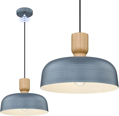 Miniatura 13 de Luces Colgantes de Estilo Rústico, Lámparas Colgantes Ajustables con Pantalla de Metal Martillado, Iluminación Colgante de 18.1 Pulgadas para Isla