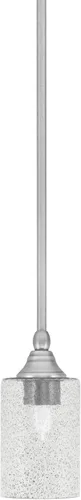 Miniatura 137 de Toltec Lighting Tallo Colgado Mini colgante, acabado de cobre negro, 3.5" cuadrado humo burbuja vidrio