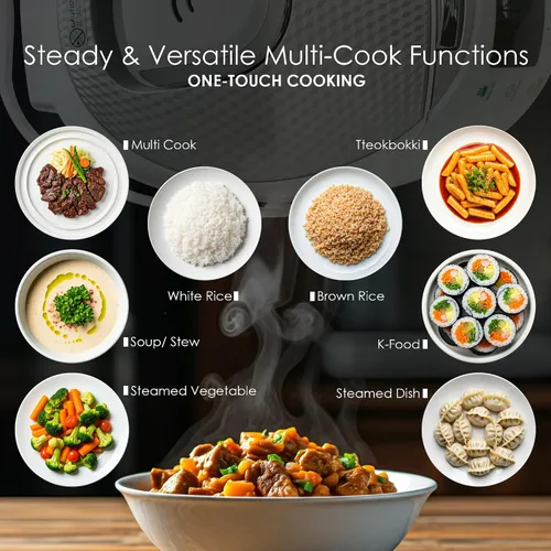 Miniatura 3 de MAGiC COM Arrocera digital multifuncional para 10 tazas sin cocinar (20 tazas cocidas), olla eléctrica programable 15 en 1 para arroz y granos