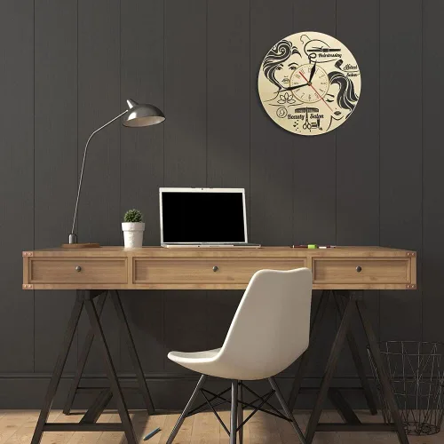 Miniatura 3 de Reloj de madera Slient de 12 pulgadas con diseño retro, funciona con pilas, para sala de estar, dormitorio y oficina