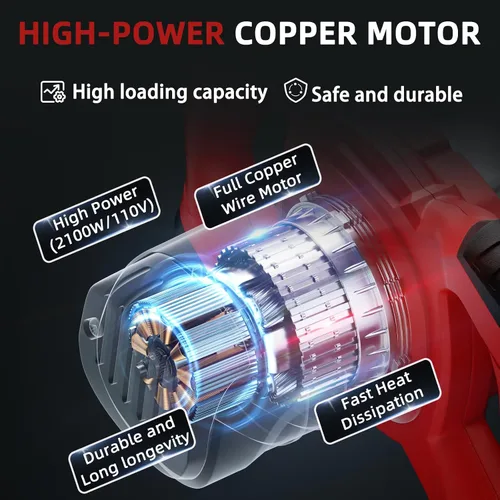 Miniatura 3 de Mezclador eléctrico de cemento, mezclador de hormigón de mano de 2100 W con 6 velocidades, mezcladores de mortero portátiles para mezclar barro