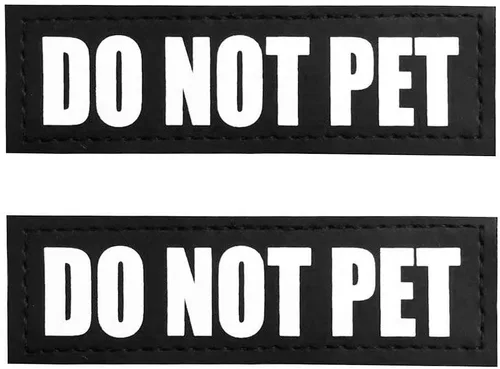 Fairwin Parches para perros Do Not Pet - Etiquetas reflectantes extraíbles para chaleco de servicio para arnés de perro