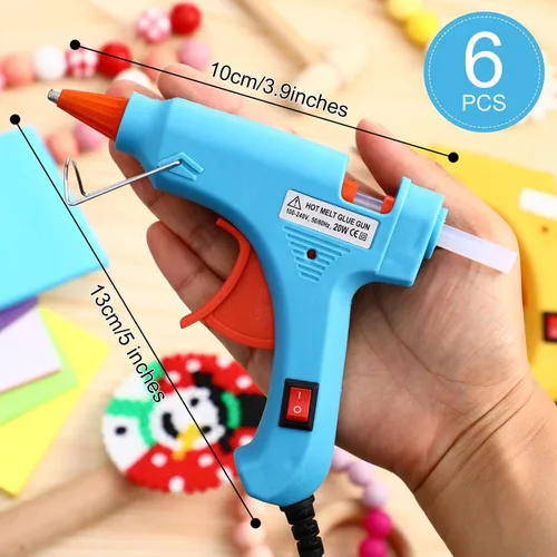 Miniatura 2 de Zhengmy 6 Piezas Mini Pistolas de Pegamento para Manualidades, Pistolas de Pegamento Caliente Termofusible a Baja Temperatura con Protección contra