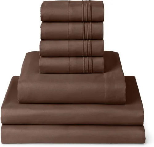 Miniatura 11 de Mellanni Juego de Sábanas Split King - Colección Icónica de 7 Piezas para Ropa de Cama, (Incluye 4 Fundas de Almohada), Bolsillo Profundo de 16 1394