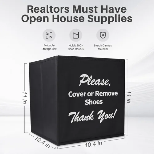 Miniatura 2 de Opret Caja grande de cubierta de zapatos negra, suministros para agentes inmobiliarios, caja dispensadora de cubierta de zapatos desechable