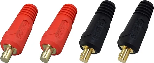 RIVERWELD TIG Cable de soldadura Panel Conector Plug DKJ35-50 315Amp con color rojo y negro Dinse-Style Quick Fitting 4pcs