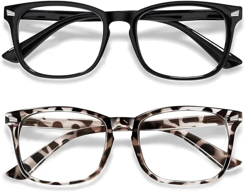 Gafas de luz azul para niños y niñas, paquete de 2 lentes de luz azul para adolescentes y niños, anteojos falsos, anteojos para niños pequeños, de 6